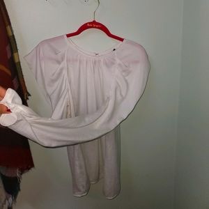 BCBG Organza Blouse Balloon Sleeve Top